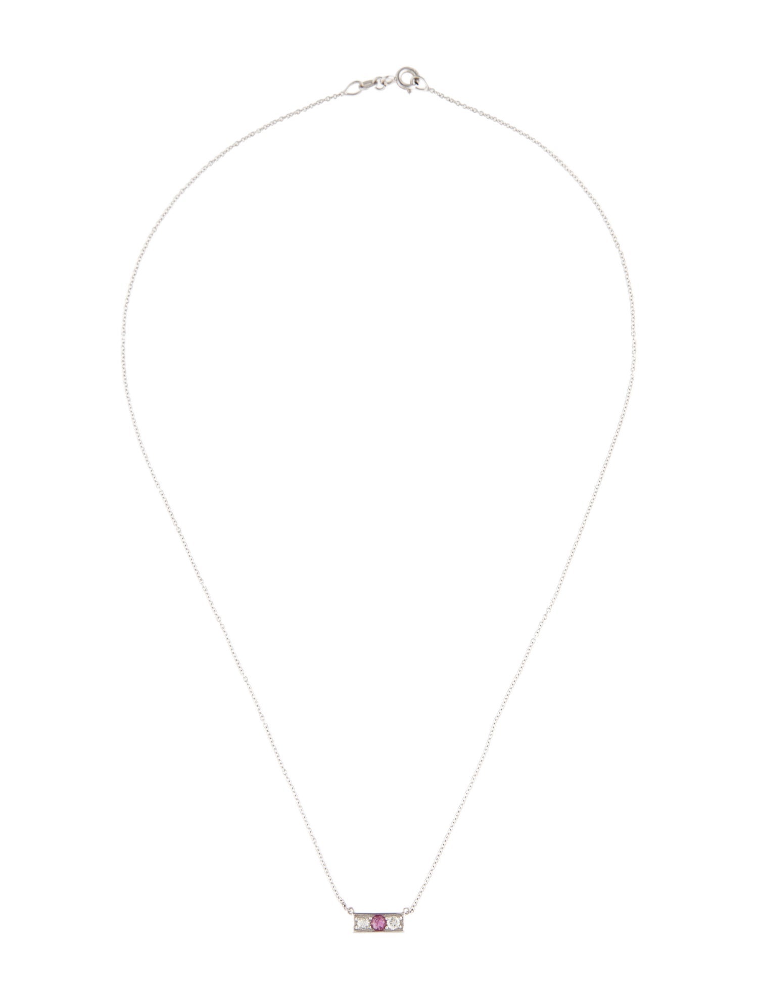 Necklace 14K Ruby & Diamond Pendant Necklace